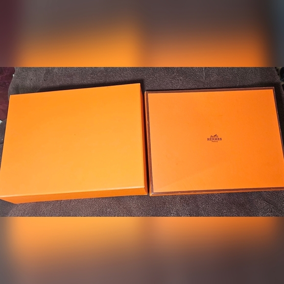 Hermes Empty Box Orange Large Gift Storage Travel Display Replacement Shopping - Picture 8 of 13